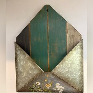 Rustic Metal and Wood Pocket Wall Decor